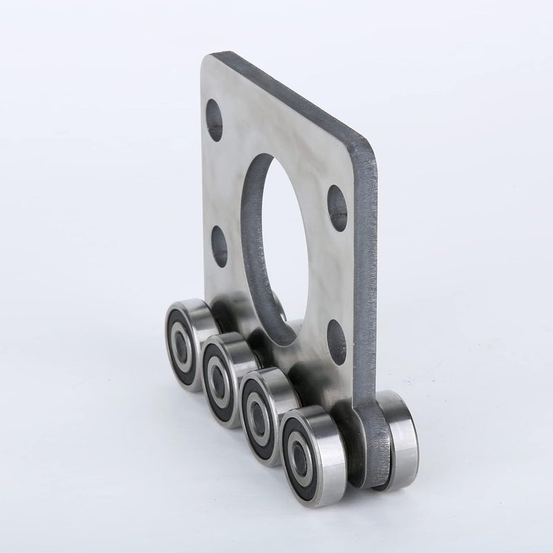 Fuperoo 8 Wheel Trolley Assembly Rollers.Bearing Trolley Assembly.Stainless Steel.The top of The Trolley has Room for Set Screws, Allowing The use of a 1-5/8" high Strut Channel - Image 5